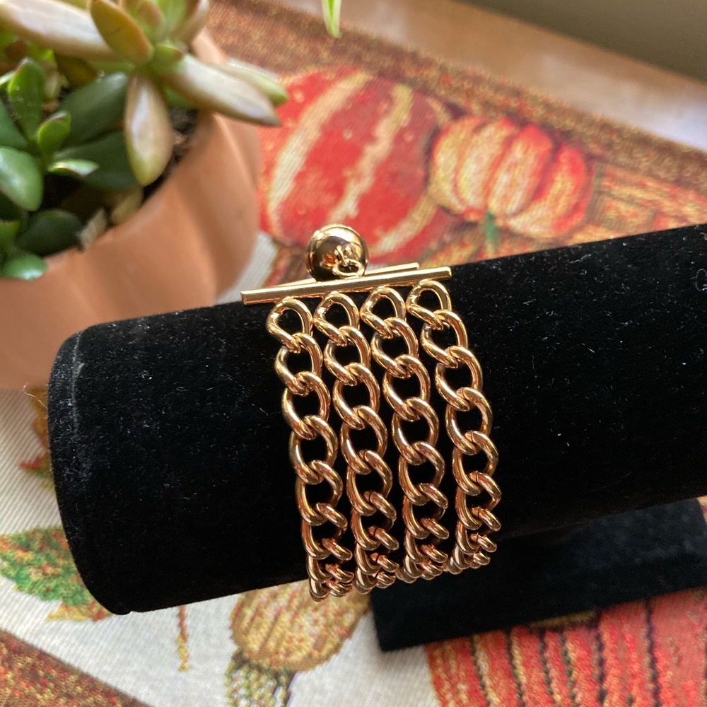Bronze Italia 7-1/2” multi-strand curb link bracelet - Picture 2 of 3